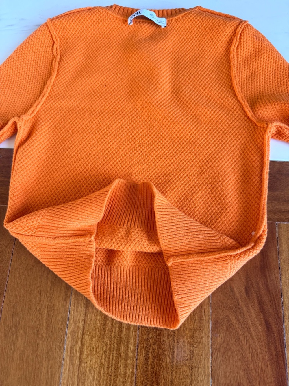 ZARA Women’s Cropped Top Short Sleeve Crew Neck Knit light Sweater Shirt Size S - Picture 13 of 17